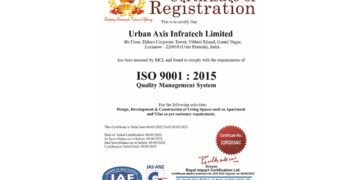 Urban Axis recognized with ISO 9001:2015 certification for Quality Management system