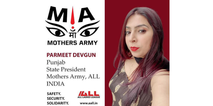 Women Entrepreneur Parmeet Devgun announced to be the state president of Mothers Army, All India